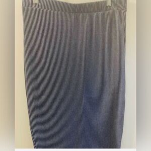 Saints Elegant Navy Pinstripe Midi Skirt